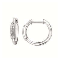 sterling silver & diamond hoop earrings