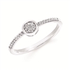 sterling silver & diamond cluster ring