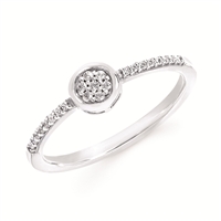 sterling silver & diamond cluster ring