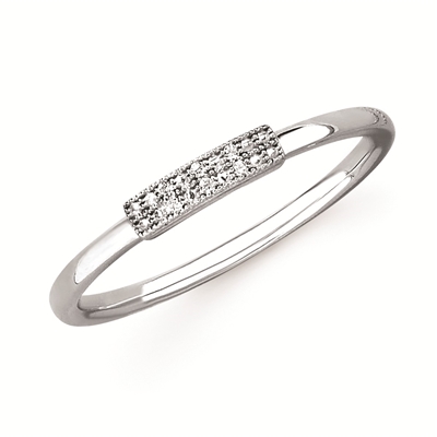 sterling silver & diamond stackable ring
