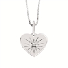 sterling silver & diamond heart disc necklace