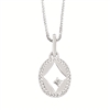 sterling silver & diamond cutout necklace