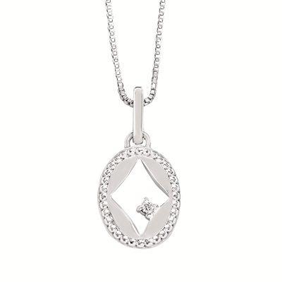 sterling silver & diamond cutout necklace