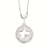 sterling silver & diamond star cutout necklace