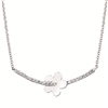 sterling silver & diamond flower necklace