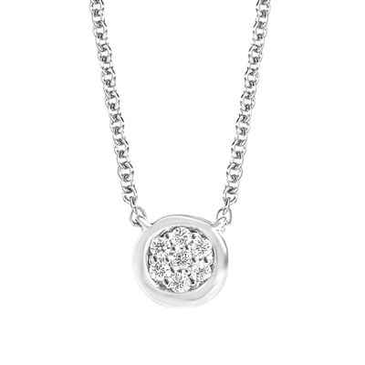 sterling silver & diamond cluster necklace