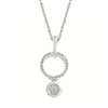 sterling silver & diamond circle necklace