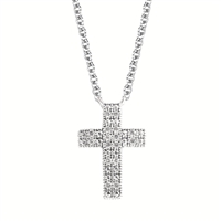 sterling silver & diamond cross necklace