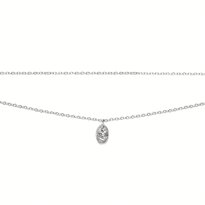 sterling silver & diamond double strand bracelet