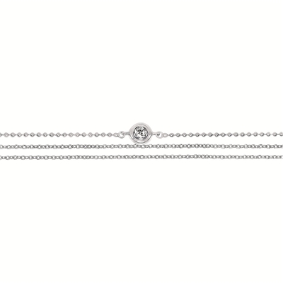 sterling silver & diamond triple strand bracelet