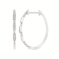 sterling silver & diamond hoop earrings