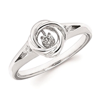 Shimmering diamonds sterling silver ring