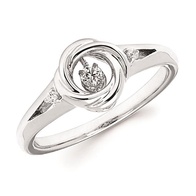 Shimmering diamonds sterling silver ring