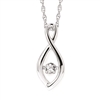 Sterling Silver Shimmering Diamonds Infinity Teardrop Pendant