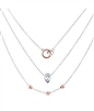 sterling silver & rose gold plated layered cz cubic zirconia necklace
