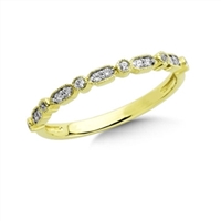 yellow gold vintage diamond stackable ring
