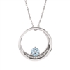 sterling silver diamond & aquamarine necklace