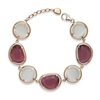 sterling silver with rose gold plating rose & white cat's eye bracelet