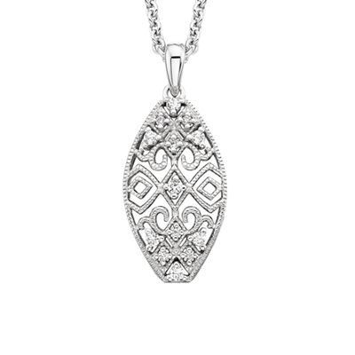 sterling silver & cubic zirconia vintage look necklace