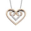 sterling silver & rose gold plated captured heart diamond necklace