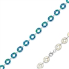 sterling silver white opal & blue opal reversible circle bracelet