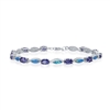 sterling silver blue opal inlay & tanzanite cz bracelet