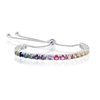 sterling silver rainbow cz adjustable bolo bracelet