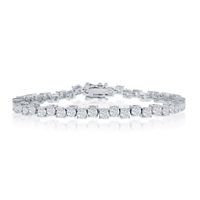sterling silver zig zag cubic zirconia cz tennis bracelet