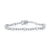 sterling silver pearl & cubic zirconia tennis bracelet