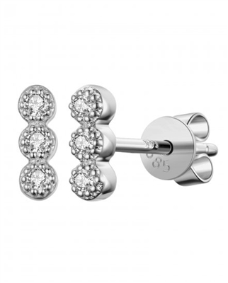 14k white gold straight diamond bar stud earrings