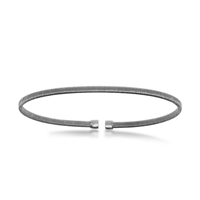 sterling silver black rhodium plated designer wire bangle bracelet