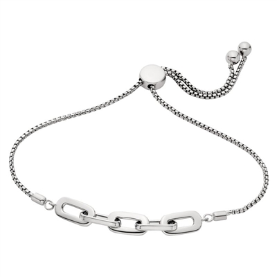 sterling silver adjustable paperclip bolo bracelet