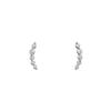 10k white gold diamond curved earrings