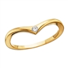 10k yellow gold diamond v-shaped ring