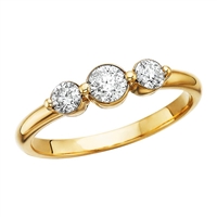 14k yellow gold diamond 3 stone ring