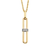 sterling silver & gold vermeil diamond link necklace