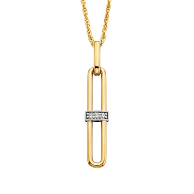 sterling silver & gold vermeil diamond link necklace