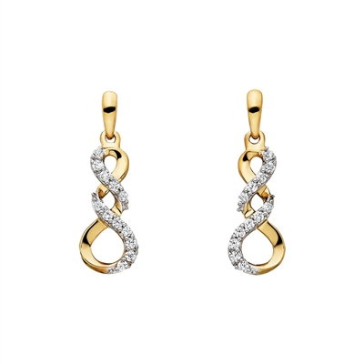 10k yellow gold triple twist diamond earrings