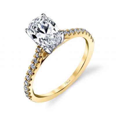 14k yellow gold diamond engagement ring semi mount