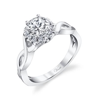 Vendetti 14k white gold twist semi mount engagement ring