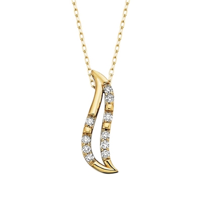14k yellow gold diamond leaf necklace