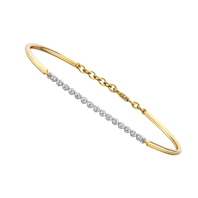 14k yellow gold diamond bar bracelet