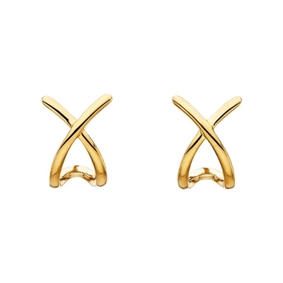 gold vermeil crossover earrings