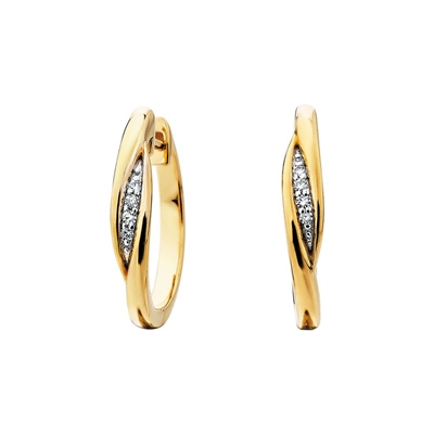 white sapphire & gold vermeil hoop earrings
