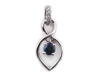 14k white gold diamond and sapphire necklace