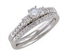 14k white gold round diamond engagement set