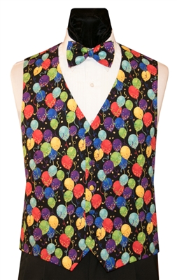 Rainbow Gold Balloons Vest & Bow set. Made in USA!