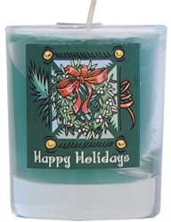 Soy Filled Votive Holders - Wreath/Mistletoe scent