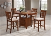 42" Round Island Table opens to 54" Solid Wood Top with four counter Stools Holy Oak Finish