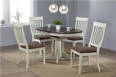 36" Round Table   Opens to 48" Solid Wood with four Chairs